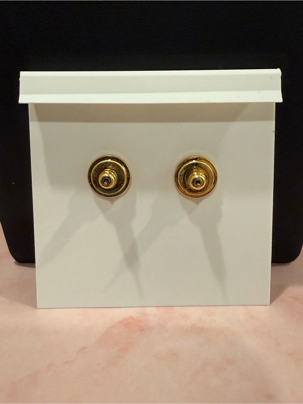 Tory Burch | Gold Plated Icon Logo and Rich Bronzy Enamel Stud Earrings | Sm/Med